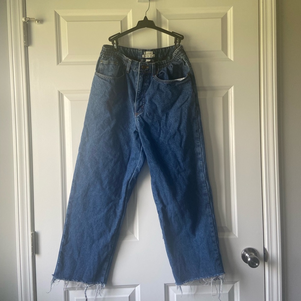 L.L. Bean Wide Leg Dark Wash Denim Jeans